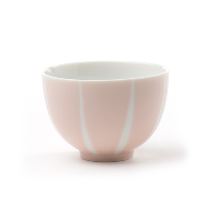 Bol porcelaine Rose rayures blanches - 14€
